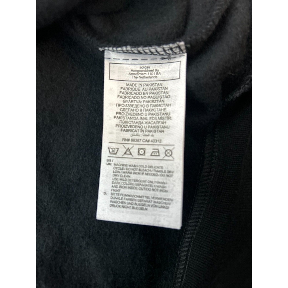Adidas Originals Mens 2XL Fleece Crew Neck Sweater Black Leaf Logo HR4453 - Picture 8 of 9